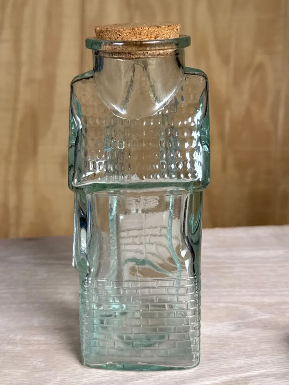 Vintage Art Glass Bottle Jar Haunted House Castle Decanter